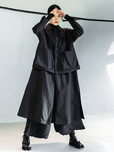 Big pocket trench coat(G1788)