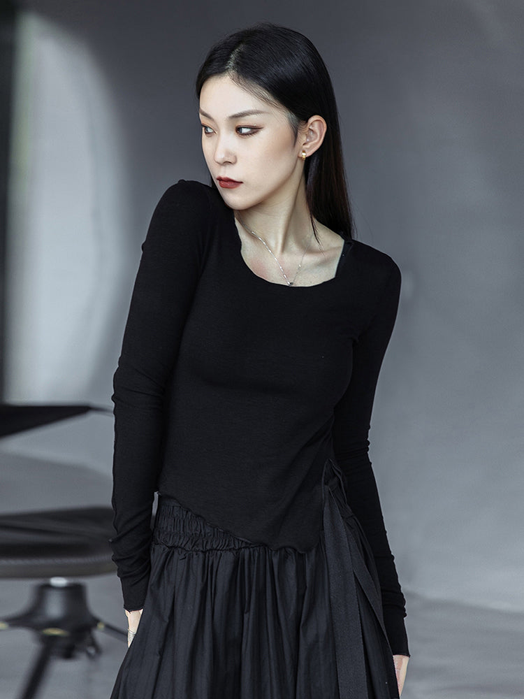 Asymmetry slit long sleeves (G1856)