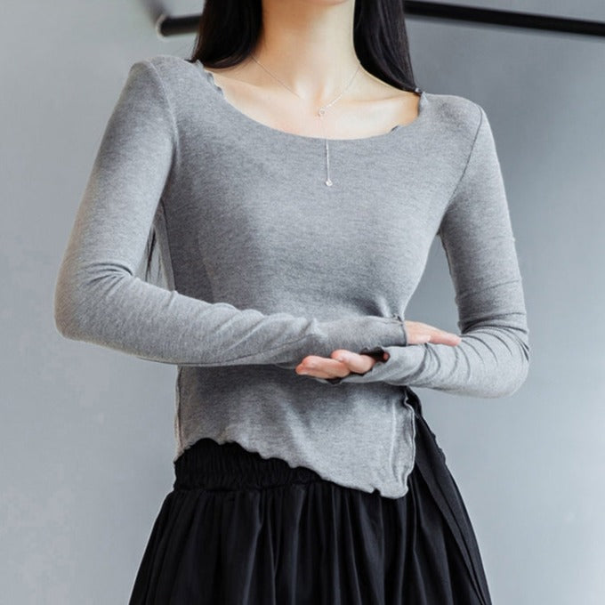 Asymmetry slit long sleeves (G1856)