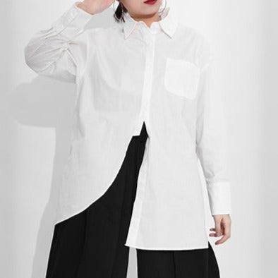 Asymmetry loose fit blouse(G1853)