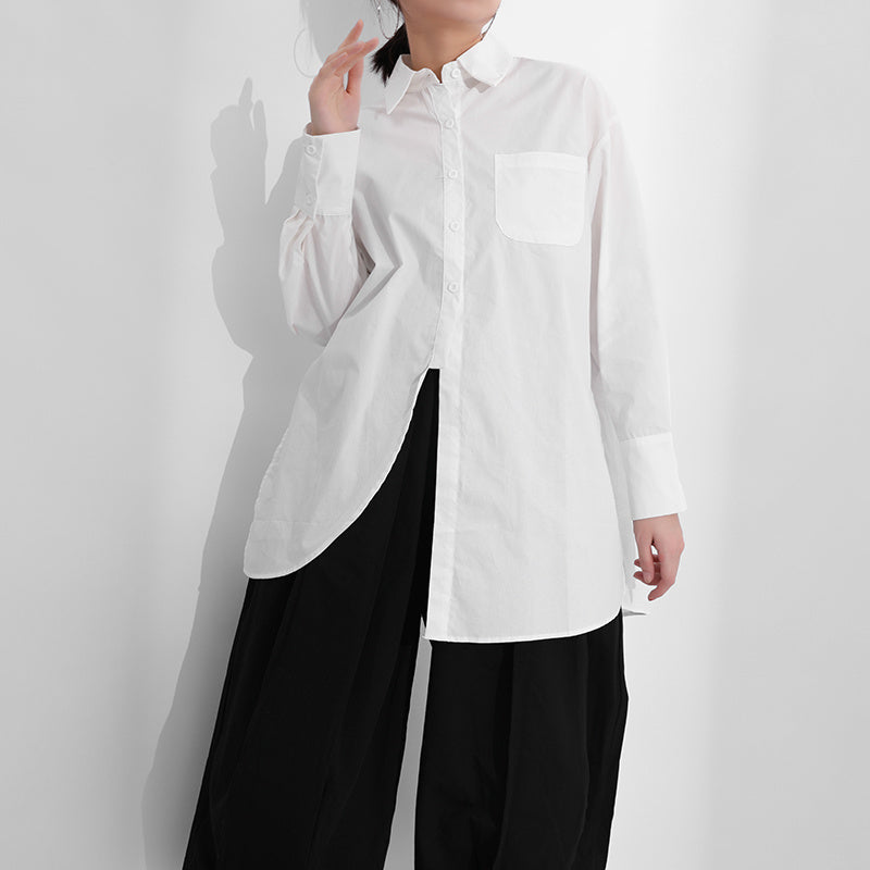 Asymmetry loose fit blouse(G1853)