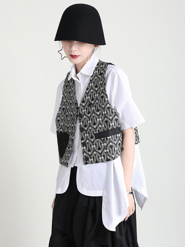 Patch casual short vest (G1735)