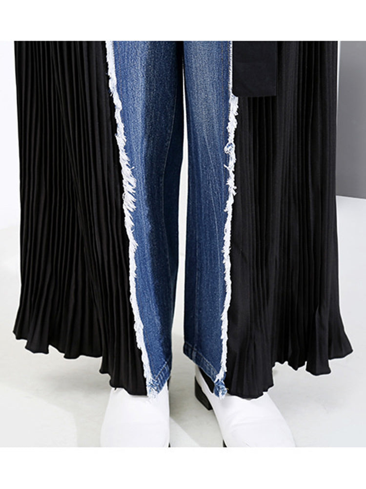 High waist wide denim pants (G1378)