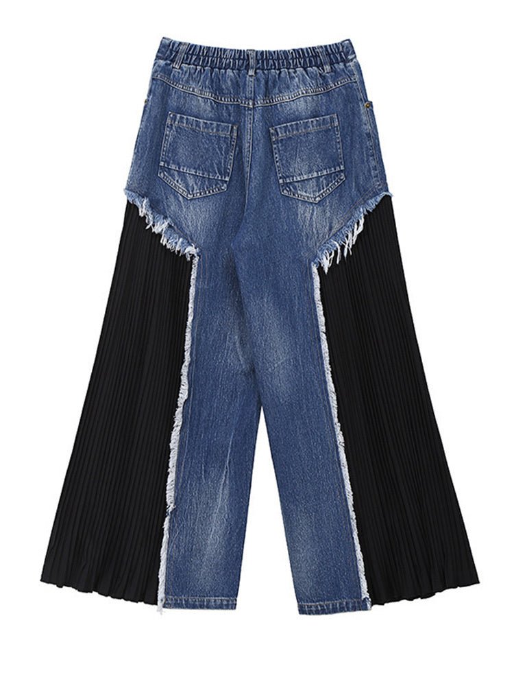 High waist wide denim pants (G1378)