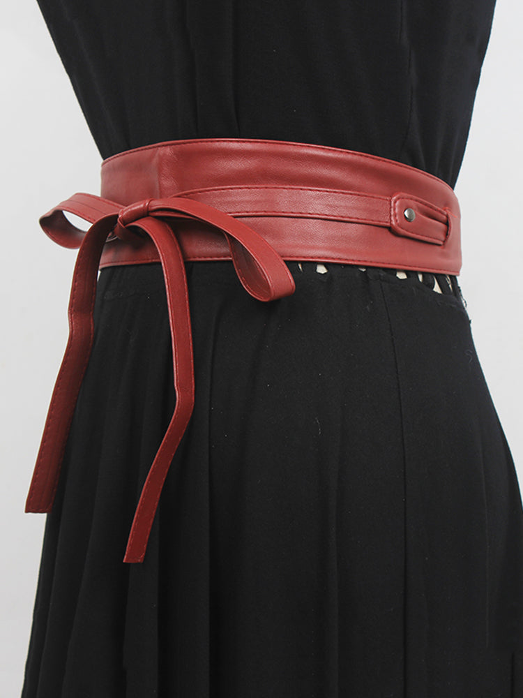 Leather Long Wide Belt(G2089)