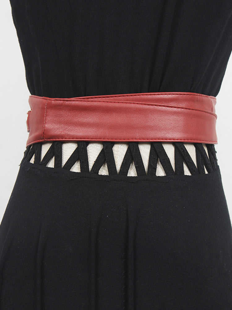 Leather Long Wide Belt(G2089)