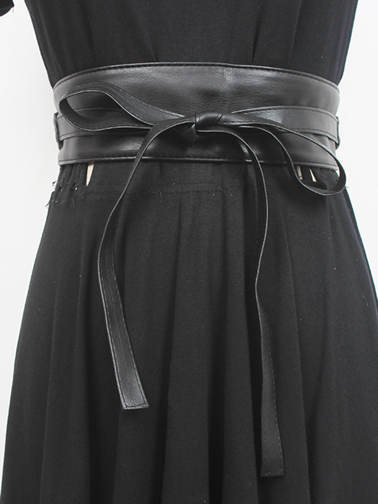 Leather Long Wide Belt(G2089)