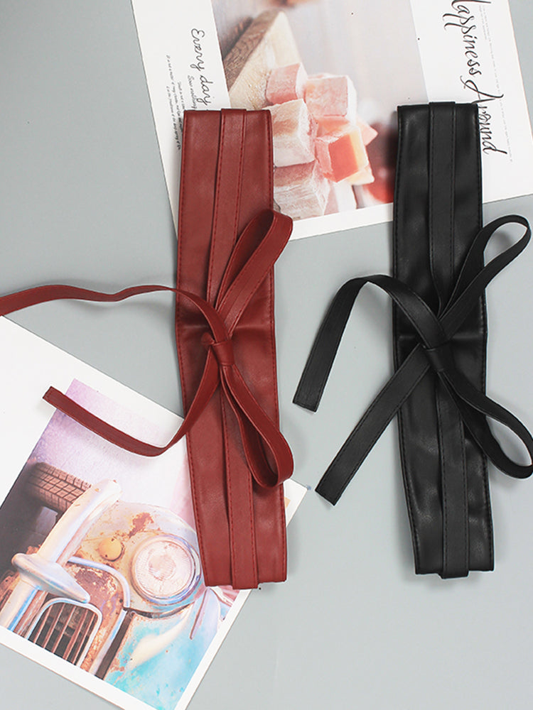 Leather Long Wide Belt(G2089)