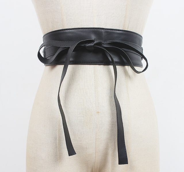 Leather Long Wide Belt(G2089)