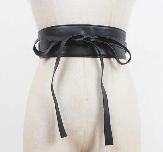 Leather Long Wide Belt(G2089)