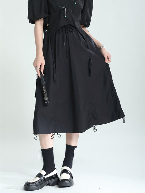 High Elastic Waist Long Half-body Skirt（G2125）